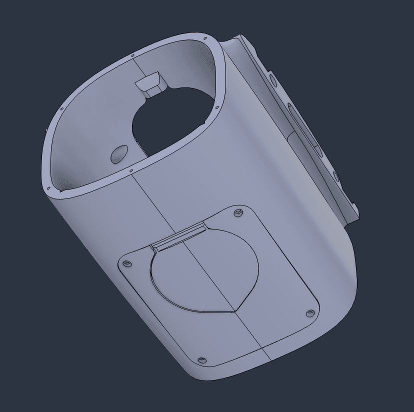 UAV payload integration CAD model: fuselage with integrated modular payload